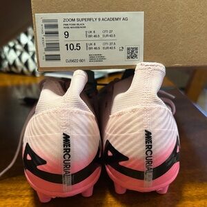 Nike Zoom Superfly 9 Academy AG Pink Cleats Women's 10.5 Men's 9